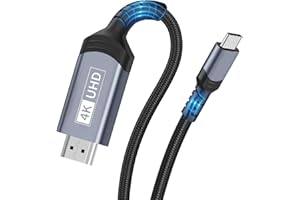 Lericttor Cavo da USB C a HDMI 4K, da USB Type-C a HDMI Intrecciato 4K 30Hz, Convertitore da USB Type C a HDMI 4K per Pixelbook, Pad Pro, MacBook Pro/Air, Surface, G,alaxy S8-S23 (2 Metri)