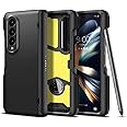Spigen Slim Armor Pro Pen Edition [Hinge Coverage] designed for Samsung Galaxy Z Fold 4 case cover (2022) - Black (S-Pen NOT included)