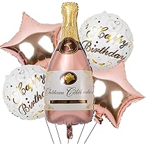 4-tlg. Champagner Folienballon-Set - XXL Wein & Bier Ballons Für Partydekoration