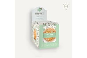 Naranja, Almendra y Cardamomo - MILOLA Galletas Gluten Free. Pack 12 unidades de 50 gr. cada una - Sin Gluten, Sin Lácteos, Sin Gluten, Sin Aceite de Palma. Vegetarianas.
