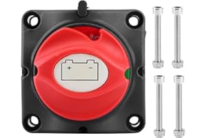 Qiilu 12V 600A Marine Battery Isolator Switch, Battery Power Isolator Master Disconnect Cut Off Two Level Switch for RV Yacht