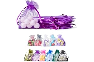 Soul Projekt [25pcs Sacs Cadeaux en Organza. pour Les Cadeaux, Bijoux, Artisanat, Bonbons, Sacs de fête. pour Toutes Les Occasions. Violet Organza Bags Purple 7x9 x25