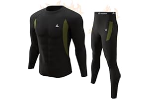 CL convallaria Thermal Underwear Men's Functional Underwear Ski Underwear Breathable Inner Fleece Thermal Underwear Set