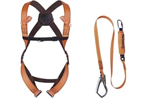 DELTAPLUS Delta Plus ELARA190 Scaffolding Fall Arrest Kit Harness Lanyard Fixing Hook Work At Height (XL/XXL)