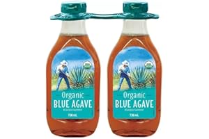 TRIZINGA SHOP All-Purpose Blue Agave Sweetener Syrup 736ml (Pack of 2) – Naturally Vegan, Low Glycemic, 100% Pure Agave Nectar for Coffee, Tea, Baking, Cooking & Beverages