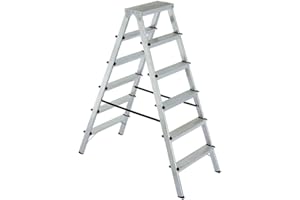 BRB Échelle pliante en aluminium double échelle Escabeau peintre échelle Escabeau 2 x 6 échelons