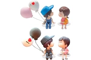 Urocza dekoracja samochodu, dekoracja samochodu DKDDSSS urocza kreskówka pary figurka figurki balon ozdoba, dekoracje deski rozdzielczej samochodu, uroczy pocałunek para ozdoby lalki