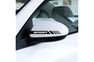 Autodomy Pack 6 Unita Specchietto Retrovisore Auto Adesivi Disegno Sport | Accessori Auto Specchio Adesivo | Adesivi Auto Strisce Resistente Pioggia e UV | Esterni Facile Aplicazione | Colore Nero