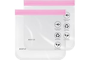 ECOHUB Przezroczysta Kosmetyczka 20x20cm Przybory Toaletowe Torba 1L PodróżNa Wodoodporna Akcesoria PodróżNe Torby Do MakijażU Torba Dla MężCzyzn Kobiety 2 Szt (Różowy)