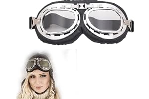 GETJOY Steampunk Aviator Pilot Goggles - Windproof Motorcycle Helmet Glasses for Racing, Motocross, Cruiser Scooter, Bike Riding - for Men & Women