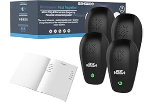 BENGUOO Ultraschall Mäuseabwehr gegen Ratten, 4 Stück Mäuse vertreiben innen Rattenabwehr Nicht toxisch, Mäusevertreiber Ratte Mäuseschreck elektrisch Schädlingsbekämpfer Maus abwehr im Haus Büro