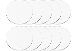 STARMAKER 10pcs 4cm Clear Acrylic Disc, 5mm Thick Cast PMMA Round Plate Acrylic Plate Circle Synthetic Glass Clear Base for Figures DIY Display