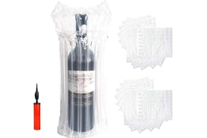 BAYINBROOK 20 Piezas Protectores de Botellas de Vino, Bolsas de Aire Embalaje para un Transporte Seguro del Embalaje, Protector Bolsa de Viaje ​a Prueba de Fugas Bolsa, Bonificación 1 Bomba Inflable Manual (20)