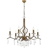 Avonni AV-60394-6E Vintage Plated Classic Chandelier E14 Metal Crystal 80cm