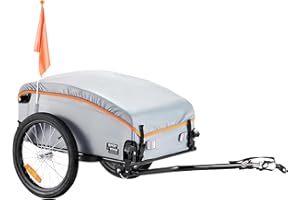 VEVOR Fahrrad-Lastenanhänger, 88/100/72,6 kg Tragfähigkeit, robuster Fahrradwagen, zusammenklappbar, kompakt, mit Universalku