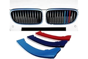 Bynome 3 Color Front Kidney Grille Grill Cover Insert Trim Clips Strips For BM-W 3 Series E90 318i 320i 325i 330i 335i 2009-2012 (Only fit 12 Grille,3Pcs) (E90 Grille insert 09-12)