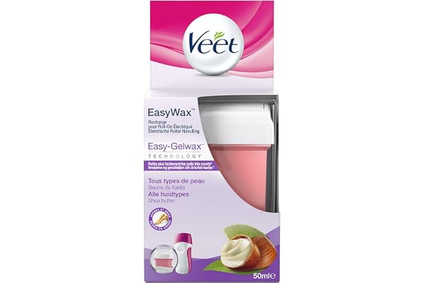 Veet EasyWax - Recharges de Cire Chaude Epilation 50ml - Bras & Jambes - Beurre de Karité