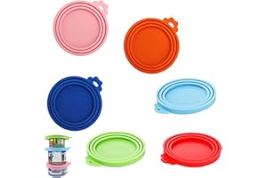 ANYUANKW 6 Pezzi Coperchio per Lattina di Cibo, Coperchi in Silicone per Lattine di Animali, Tappi per Lattine con Taglia 3 in 1, Alimenti Coperchio per Cani e Gatti Adatto