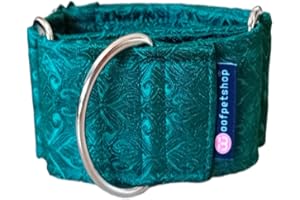 Woofpetshop® Collier Martingale, Collier pour chien petit, moyen, grand, collier pour chien idéal lévrier et podenco (5 cm - Taille L (44-58 cm), Justice Green)