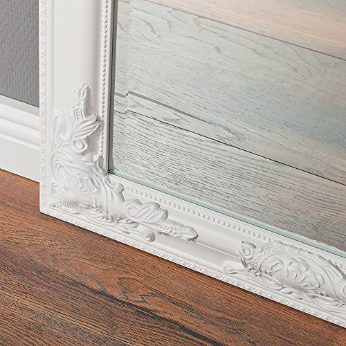 WANDSPIEGEL BAROCK SPIEGEL Bessa 70x50cm HOLZRAHMEN Pur Weiß MIT FACETTENSCHLIFF - 8