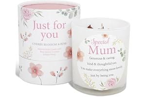 GEMINI GIFTS Mum Candle That Makes a Thoughtful Gifts for Mum - Ideal Mothers Day Christmas Birthday Gifts SOYA Candle with Rose Quartz and Rose Petals