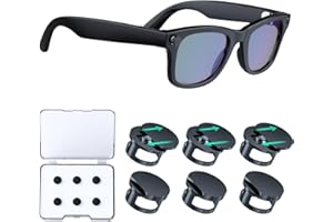 HANCENDA Adjustable LED Light Blocking Covers for RayBan Meta Wayfarer, Skyler, Oakley, Headliner Accessories, Plastic LED Cover for Meta Glasses, Easy Block Light When Recording, Workable at Day & Night 6Pack