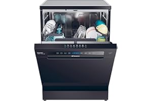 CANDY - Lave-Vaisselle - Pose Libre - 15 Couverts - Classe Énergétique C - Maxi Cuve, Wash & Dry 35 min, Ouverture Automatique, Contrôle à Distance - Noir - 60 x 85 x 60 cm - Modèle CF 5C6F0B