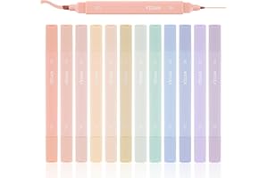 ‎YISAN YISAN Aesthetic Textmarker, Pastell-Textmarker, Bibel Marker und Stifte,Doppelspitze,12 Farben,70924