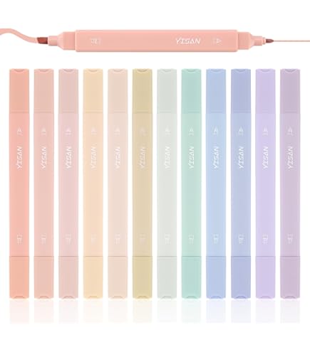 COZCLAM 17 Pastel markeerstiften briefpapier set, 12 esthetische