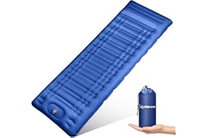 Arlierss Materassino da campeggio, autogonfiabile, spessore 12 cm, ultraleggero, con pompa a pressione, materassino autogonfiabile, per esterni, con cuscino per escursioni, viaggi, escursioni,