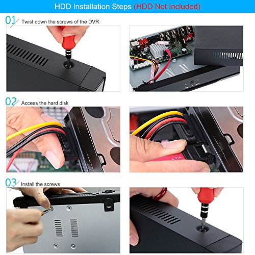 OWSOO 8CH Kanal voll AHD 1080N/720p 1500TVL CCTV Überwachung DVR Security System HDMI P2P Cloud Onvif Netzwerk Digital Video Recorder + 4 * 720P Outdoor/Indoor Infrarot-Bullet-Kamera + 4 * 60ft Kabel - 9