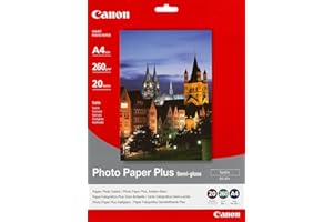 Canon Papier fotograficzny SG-201 Plus jedwabisty połysk - DIN A4 20 arkuszy jedwabisty mat do drukarek atramentowych - PIXMA drukarka (260 g/m2)