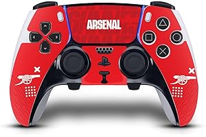 Head Case Designs Officially Licensed Arsenal FC Red and Gold Logos Vinyl Sticker Gaming Skin Decal Cover Compatible With Sony PlayStation 5 PS5 DualSense Edge Controller