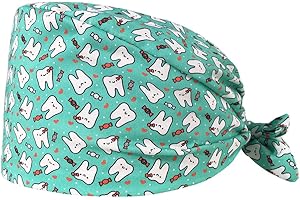 AELIN Calot Chirurgo dentista – Calot de bloc – 100% cotone – Calot Medical Innovativo e Confortevole – Motivo dentale (verde turchese)