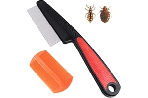 DAWRIS 2 Pcs Pet Grooming Dematting Comb, Flea Comb for Dogs and Cats to Remove Fleas, Remove Loose Undercoat, Knots, Mats and Tangled Hair