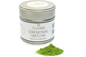 ‎TEACLUB Ceremonial Matcha Japan 30g - Laboratory Tested - First Flush Tencha Leaves Shaded Ceremonial Quality, Green Tea Powder from Kagoshima TeaClub