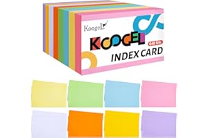 ‎KOOGEL Koogel 640 Stück Moderationskarten - 12,5 x 7,5 cm, 8 Farben, 150g/m², Karteikarten Blanko Papier Karten ideal für Lernkarten, Präsentationen, Büroorganisation & Bastelprojekte