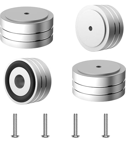 4 Pieds Absorbeurs Aluminium 30x11mm - Noir - Pour Appareils Audio Hifi