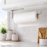 Alper Banyo Premium Mat Krom Solo Havlu Askısı, Yapışkanlı Dolap Altı Kağıt Havluluk, Paslanmaz &Ccedil;elik Mutfak Havlu ve Kağıt H