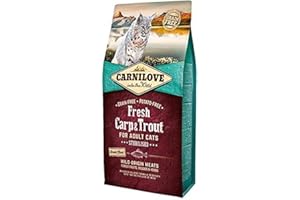 Carnilove Carnilove Fre Carpe & Truite Stériliser Nourriture Déshydratée pour Chat 400 g - Paquet de 22 x 18,2 g - Total 400 g