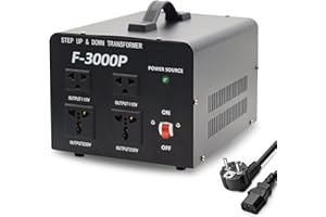 Yinleader Transformador de tensión de 3000 VA, transformador de núcleo torácico, convertidor step up/step down, 3000 W, transformador de voltaje de 110 V a 230 V/230 a 110 V