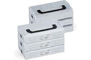 L-BOXX Bosch Sortimo L Boxx Mini | 6 Boite Set en Gris | Rangement Visserie avec Couvercle transparent et gris | Caisse LBOXX Organiseur