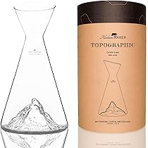 4 TOPOGRAPHIC Schnapsgläser - Handgeblasen Mit Berg-Reliefs