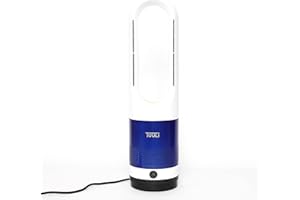 TULI Tuuli ventilatore/termoventilatore a torre, senza pale portatile con oscillazione di 80°, 9 velocità ​timer 8H (1, Blu)