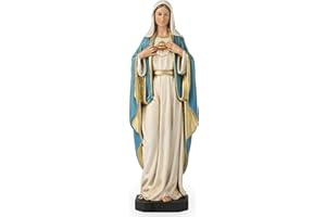BC BUILDCLASSIC Figura católica del corazón inmaculado de María, estatua de la Virgen María, madre bendita para el hogar, regalos religiosos para mamá, decoración católica de 6 pulgadas de alto, obra maestra clásica