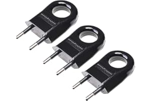 SPY-EARPIECE.COM Płaska wtyczka Schuko - Europeska wtyczka 230 V, 6 A, 3 sztuki (czarna)