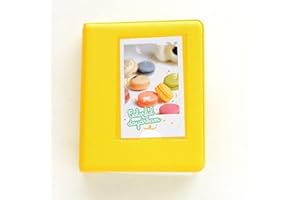 HOMEYUSER Fuji Instax Mini Photo Album for Mini 9 8 8+ 9 70 7s 25 50s 90 Polaroid Z2300 PIC-300P Film, Yellow, 64 Pockets