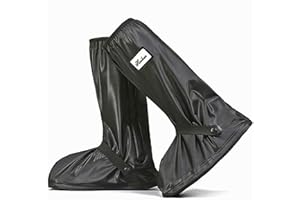 Sepikvin de Chaussure imperméAble à l'eau réutilisable imperméables Couverture Haute Tube épaississement la Fond Cyclisme RandonnéES Pluie Couvre Chaussures Légères