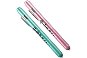AOICRIE Medical Diagnostic Penlight, Pupillenlicht Mini Wiederverwendbare LED-Stiftlampe Taschenlampe, Taschenlampe Arzt Krankenschwester Notfallstift Licht mit Gravurlehre und Linea (Rotgold+Grün)