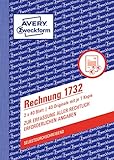 Avery Zweckform 1732 Rechnung (A6, selbstdurchschreibend, 2x40 Blatt) weiß/gelb